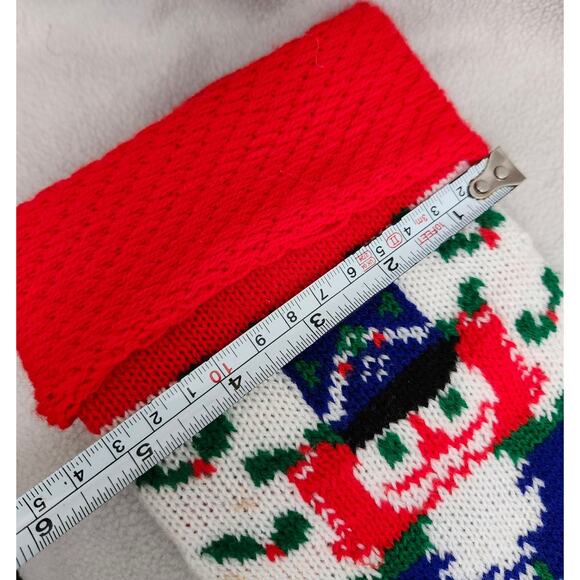 Vintage Soldier Christmas Stocking Crochet Nut Cracker Red - Picture 7 of 7